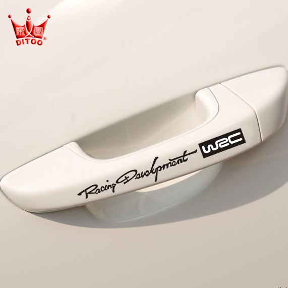 Door handle Car styling Racing development Stickers WRC Car Sticker Decal for ford focus 2/vw/kia rio/mazda 3/skoda/cruze/toyota