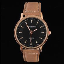 Nueva moda de lujo de color caqui reloj de oro y de la astilla shell brown Leather unisex reloj de pulsera Casual hombres reloj de pulsera relojes suizos