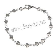 Stainless Steel Heart Chain Silver Love Charm Bracelets Women Man Link Bangle Jewelry Accessories Friendship Wristbands