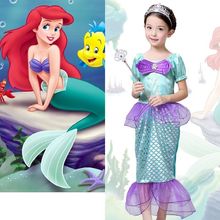The Little Mermaid Costume Girls Ariel Fancy Princess Cosplay Dresses Age 3-10