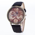 2016 New Mini world fashion watch map irplane Travel Around The World Women Men Dress Watch