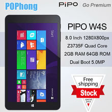 J iN Stock! Pipo W4S Windows 8.1 Android 4.4 Dual Boot Tablet PCs Intel Z3537F Quad Core 8.0 inch 1280x800px 2GB RAM 64GB