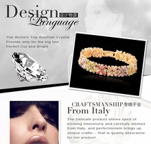Free Shipping Real 18K Gold Plated Zircon Bracelet Fantasy Sexy Luxury Bangle With Swiss Cubic Zirconal