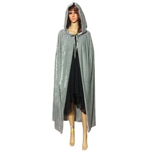 2016 Gothic Hooded Velvet Cloak Wicca Robe Medieval Witchcraft Cape Halloween Costume Free Shipping