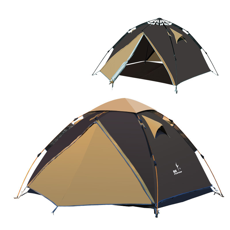 2015 top quality on sale 2 layer 4 season 3-4 person anti rain wind proof automatic hiking beach fishing outdoor camping tent
