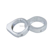 Motorcycle Pair 49mm Chrome Turn Signal Light Relocation Fork Clamps For Harley Davidson