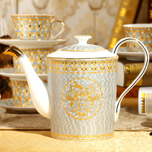 15 pieces Gold inlay Coffee cup suit premium grade bone china coffee cup and saucer European