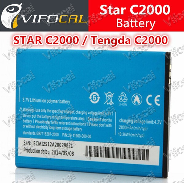 New 100 Original 2800Mah Battery for STAR C2000 Tengda C2000 Smart Mobile Phone Free Shipping Tracking