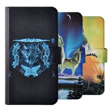 2015 Hot Phone Case Wolf Pattern PU Leather Flip Case Cover For Xiaomi Millet MIUI M4i X9 4C
