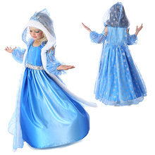 One pcs!New girls dress baby girls Frozen dress Elsa Anna beautiful Dress Fashion princess Dress Children’s Cloting D008