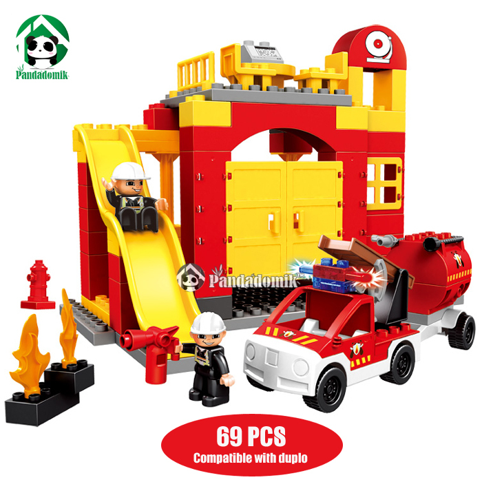 Building Blocks Fire Story Compatible with lego duplo 65pcs Classic Toys Educational Baby Toy
