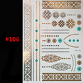Latest design shimmering body art tattoo flash gold jewelry large temporary Arab tattoost sticker sleeve in
