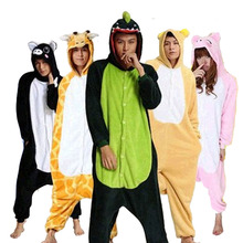 Panda Stitch Unicorn Unisex Flannel Hoodie Pajamas Costume Cosplay Animal Kigurumis Onesies Sleepwear For Adults Women Men Child