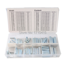Free Shipping Professional 60 Pcs Feather Key Assortment Hardware Tool Set For Form-Fitting Connection of Hubs on Shafts