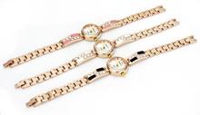3 Color Crystal Stainless Steel Women Necklace Watch Ladies Chain Bracelet Quartz Wrist Watches