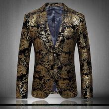 New winter High quality men blazer slim fit 2015 men suit flower color matching leisure jacket