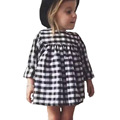 2017Hot sale new fashion spring summer children s clothes girls plaid princess dress cotton100 cute dress