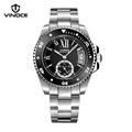 vinoce Men s Diving quartz watch calendar luminous waterproof outdoor sports multifunction luxury brand watches steel