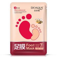 5 pair New 2015 Super Exfoliating Rose Essence Foot Socks Foot Skin Care Smooth Whitening Feet Care Beauty Feet Mask Remove Dead