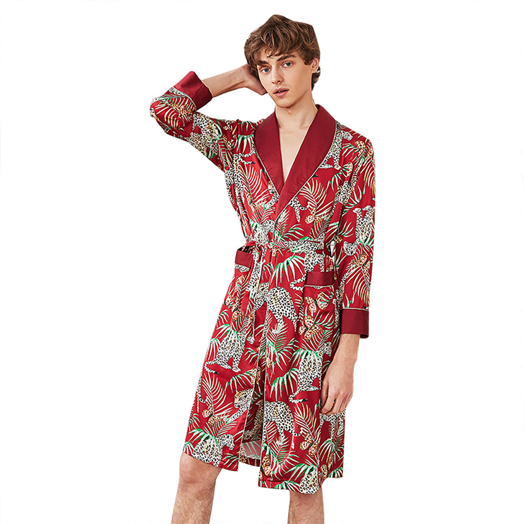 silk dressing gown red