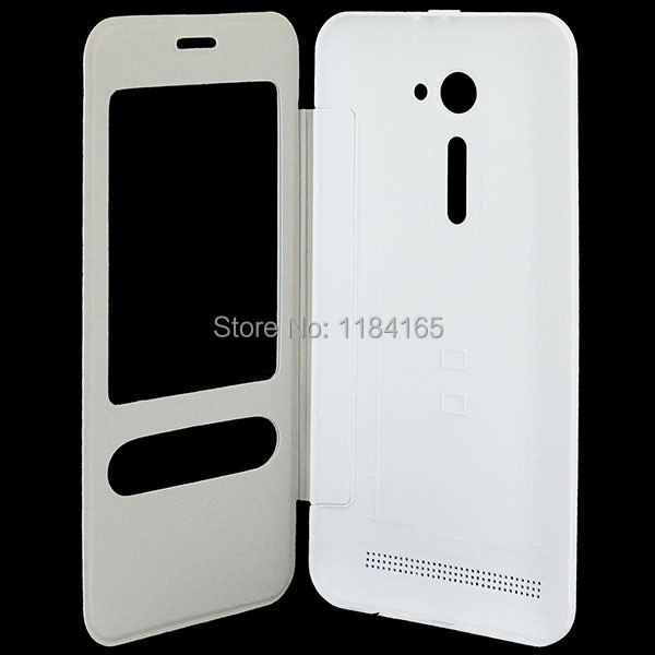 KOC-1928W_1_Leather Case + Plastic Replacement Back Cover with Call Display ID for ASUS Zenfone 2 (5.0) ZE500CL
