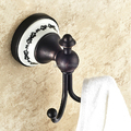 Free Shipping Oil Rubbed Bronze Coat Robe Hat Clothes Towel Hooks Wall Hanger Rack