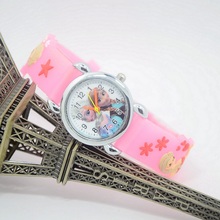 2016 Hot new brand fashion cartoon Children Watch Princess Elsa Anna silicone quartz watches for boy
