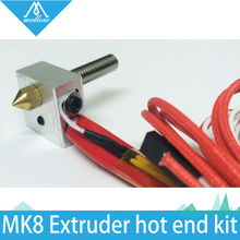 HOT 3D printer MK8 Extruder hot end kit 0 4mm nozzle heating MK8 Extruder hot end