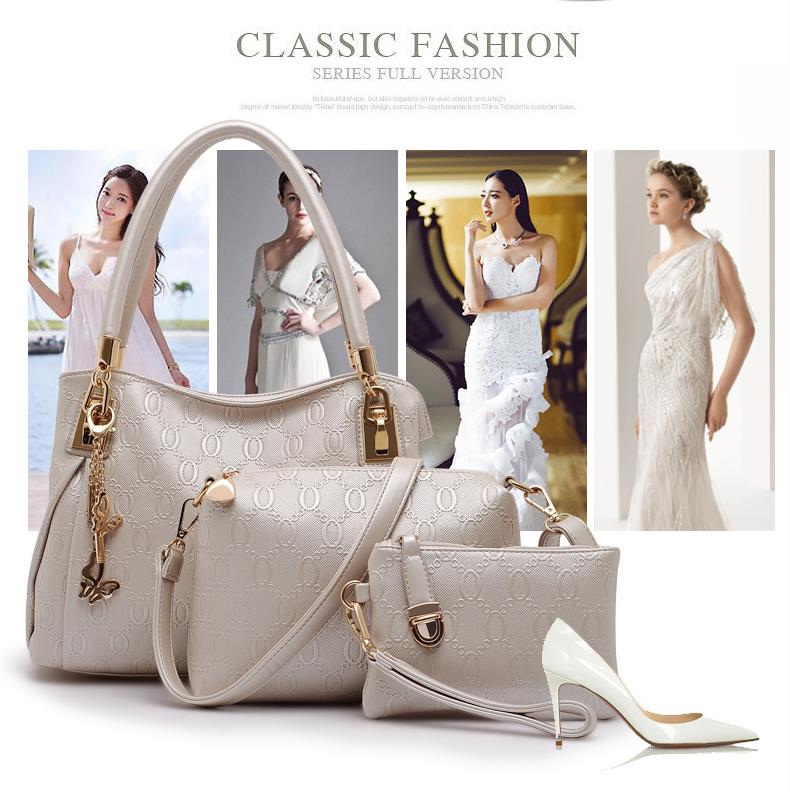2015 Fashion Brand 3 Sets Bags High-grade Pu Leather Handbag Women