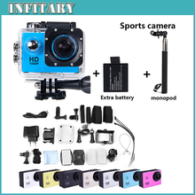 SJ4000 Action Camera Diving 30M Waterproof 1080P Full HD Helmet Go Pro hero3 style Camera Sports DV+battery+monopod free shiping