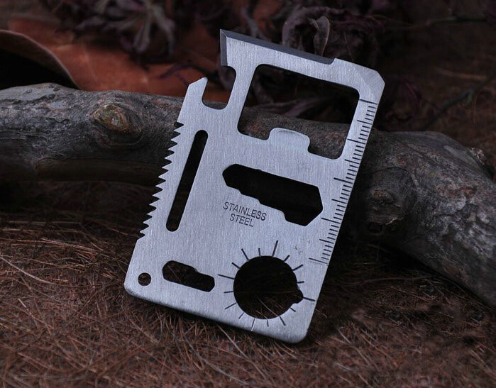 1 pcs Camping Multipurpose tool 11 in 1 Multifunction Card Knife Pocket Survival Tool Outdoor Survivin