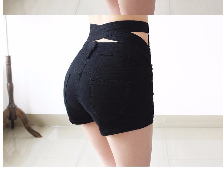 2015 New High Waist Shorts Summer Women Black White Slim Sexy Denim Shorts Plus Size Short Jeans Feminino (24)