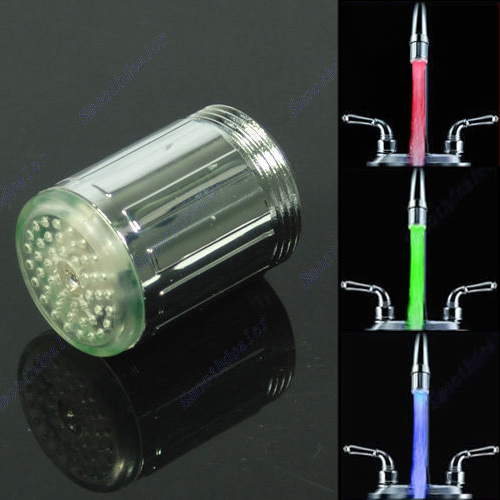 3 Color LED Filter Glow Bathroom Sink Basin Faucet Temperature Sensor Light Tap 3 Color LED Filter Glow Bathroom Sink Basin Faucet Temperature Sensor Light Tap