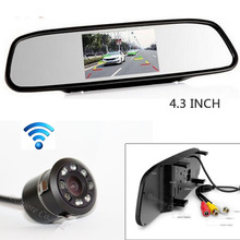 4.3” Screen LCD TFT Car Mirror Monitor Backup Reverse cam Night vision 8 infrared Night vision Rear View Camera Parking System