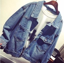 Hot Sale 2016 New Autumn Winter Women Jeans Jacket Casual Single-breasted Long-sleeved Hole Denim Jacket Young Girl Jeans Coat