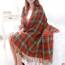 Free Shipping Winter Brown Infinity Plaid Tartan Scarf Shawl Womens Cashmere Cotton Brand Maroon Scarfs Wholesale Pashminas