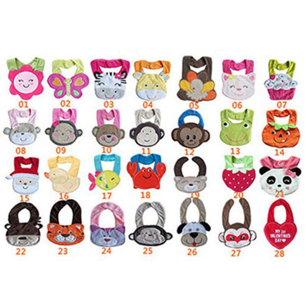 Kids Girl Boy Baby Bibs Burp Cloths Lunch Bibs Animals Cotton Saliva Towel waterproof Infant Bibs