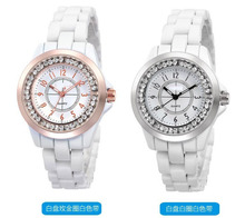 NEW 2015 Fashion Ceramic Watches Ladies Quartz Diamond watch waterproof Rhinestone Luxury women clock female elegant