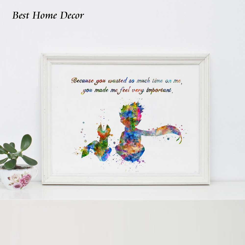The Little Prince Fox Inspired Quote Watercolor Art Print Le Petit Prince Wall Decor Art Nursery Wall Hanging Home Decor Ap086 Art Print Inspirational Quoteswatercolor Art Aliexpress