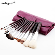 Professional Soft Nature Hair 12pcs Makeup Brushes Set High Quality Cosmetic Tools Kit Free Shipping