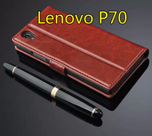 Lenovo P70 P 70 Flip Leather Case With Card Slots & Holder Retro Wallet Real Genuine Leather Cover Phone Case For Lenovo p70-t