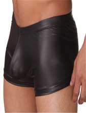 MPD006 High quality plus size underwear for man black blue red solid faux mens leather briefs best selling popular men panty