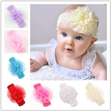 8Clrs New Fashion Hot children kids Baby girls lace flower Headband Headwear Hair Band Head Piece Accessories