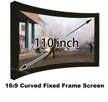 Full New HD Projector Screen 110″ Arc Fixed Frame DIY Projection Screen 16:9 Wall Mounting For 3D Cinema Theater