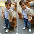 babzapleume Brand Boys Children Clothing Gentleman Denim Pant Shirt Coat 3PCS Set Kids Wedding Clothes Toddler