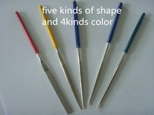 Grandes mayorista 2 * 100 archivos diamond archivos tamaño 5 unids = 1 lote 4 clases de color y la forma para joyería aparato reparación guitarra