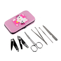 6pcs set Creative Cartoon Stainless Nail Clipper Nipper Cutter Pedicure Manicure Set Kit Case