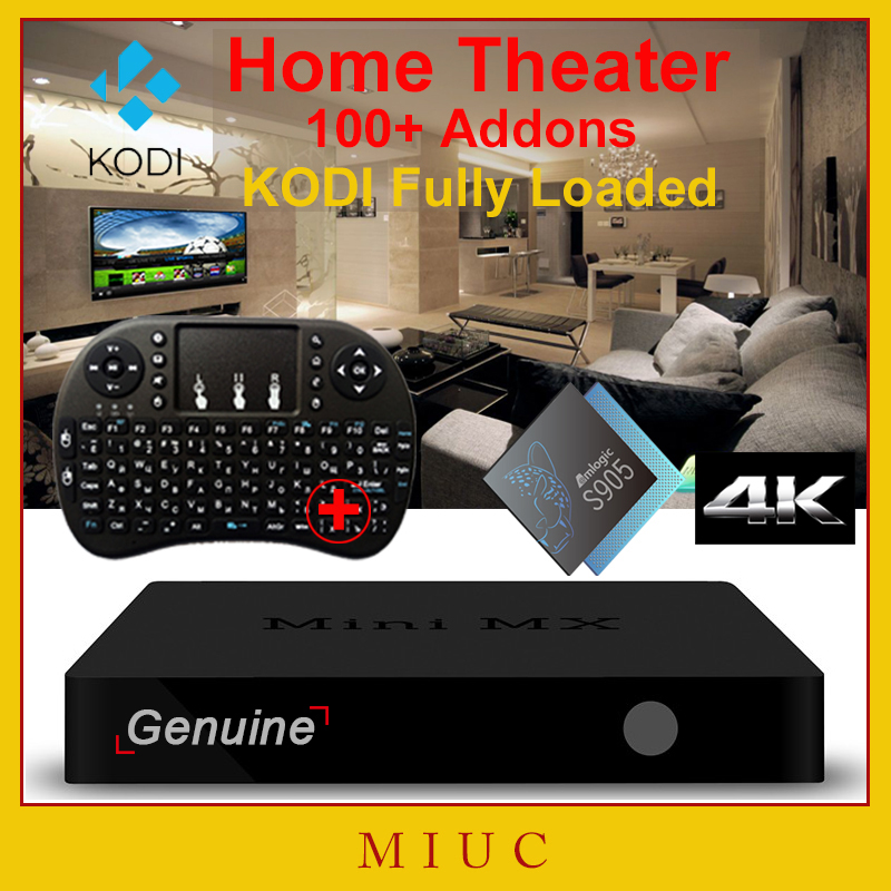 [Exclusive] XBMC KODI 16.1 Fully Loaded Mini MX Amlogic S905 Android 5.1 Quad Core Smart TV Box WiFi H.265 4K + i8 Game keyboard