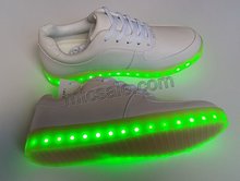 2014 New Fashion Men&Women Simulation LED Light Waterproof Snesker Shoes For Lovers/Dancers With Genuine Leather Cowhide Upper