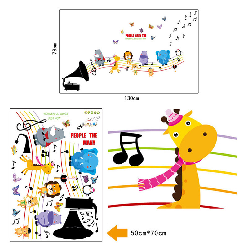 Aliexpress.com : Buy Elephant Giraffe Music Note Cartoon Baby Kids Children Home Decor Vinyl